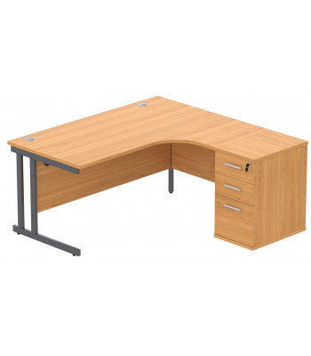 Core Corner Office Desk and Pedestal Bundle