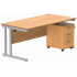 Core Twin Frame Office Desk and Pedestal Bundle