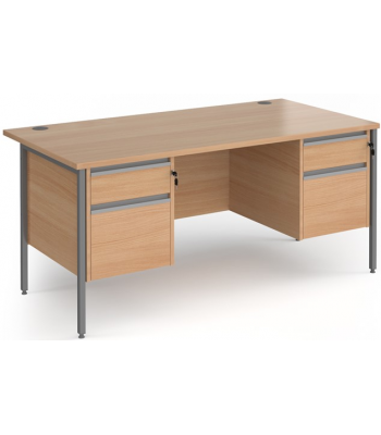 Contract 25 Straight Fixed Double Pedestal Office Desk