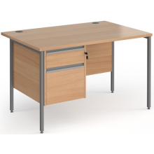 Contract 25 Straight Office Desk With Fixed Pedestal