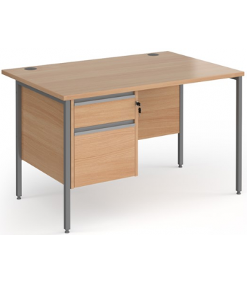 Contract 25 Straight Office Desk With Fixed Pedestal