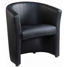 London Black Faux Leather Tub Chairs