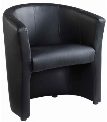 London Black Faux Leather Tub Chairs