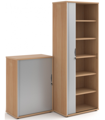Universal Lockable Wooden Tambour Cupboards