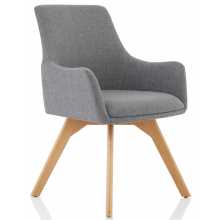 Carmen Fabric Wooden Leg Reception Chair