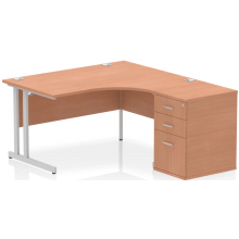 Dynamic Crescent Office Desk and Pedestal Bundle Dynamic Crescent Office Desk and Pedestal Bundle