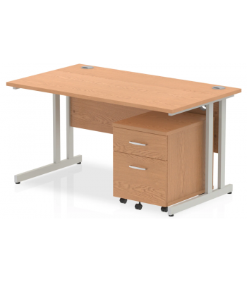 Dynamic Cantilever Office Desk and Pedestal Bundle