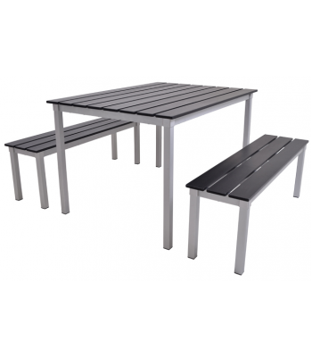 Enviro EcoJet Outdoor Table and 2 Bench Set