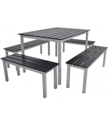 Enviro EcoJet Outdoor Table and 4 Bench Set