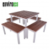 Enviro Square Outdoor Table and 4 Bench Set Enviro Square Outdoor Table and 4 Bench Set