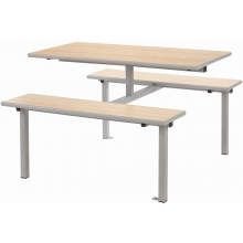 4 Seater Wooden Dining Table and Bench Set