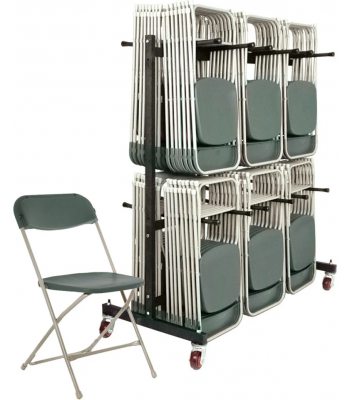 168 Flat Back Folding Chairs and Trolley Bundle