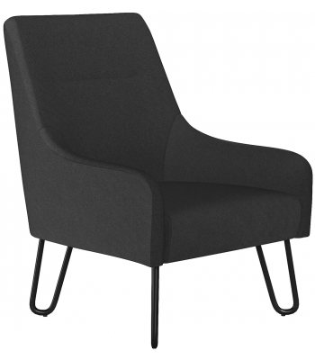 Oslo Black Upholstered Reception Chair