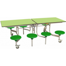 Essentials 8 Seat Rectangular Mobile Dining Unit Essentials 8 Seat Rectangular Mobile Dining Unit