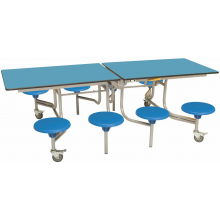 Essentials 8 Seat Rectangular Mobile Dining Unit Essentials 8 Seat Rectangular Mobile Dining Unit
