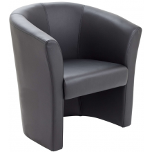 Black Faux Leather Tub Chairs