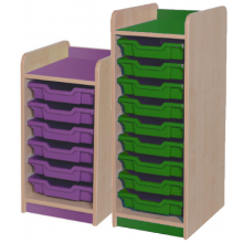 KubbyClass Single Column Coloured Tray Storage Units